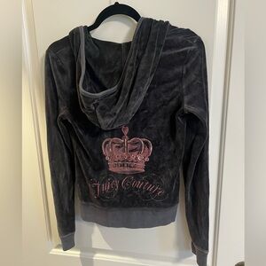 Vintage Juicy Couture Gray Hoodie with Pink Crown